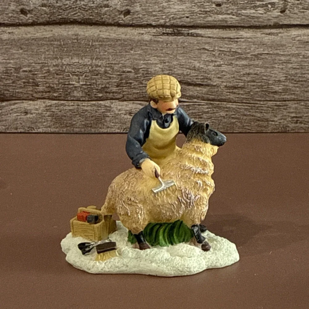 Holiday Time O'Well Village Collectibles Accessory - Man Sheering Sheep